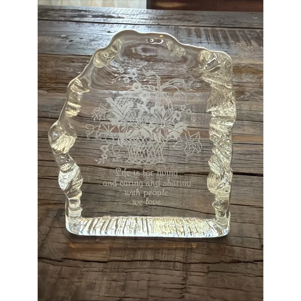 Vintage Little Gallery by Hallmark Lead Crystal Austria Paperweight Life Flower